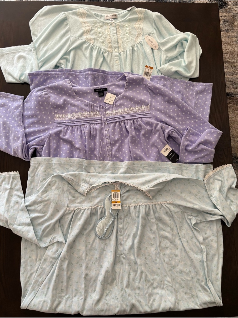Women's 3X Lot 3 Plus NOS Soft Flannel Cottage Granny Core Night Gowns Plus Size